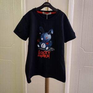 BKYS Crew Neck T-Shirt Lucky Charm Crewneck Kids Boys Blk Denim T934